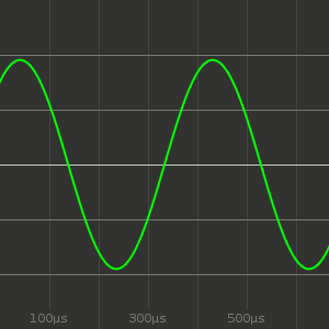 Tone Generator, showing an oscilloscope with a sine wave